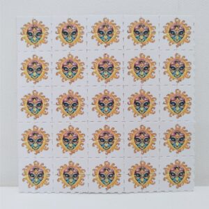 Alien sun psychedelic design on LSD Blotter – 100-tab blotter art sheet